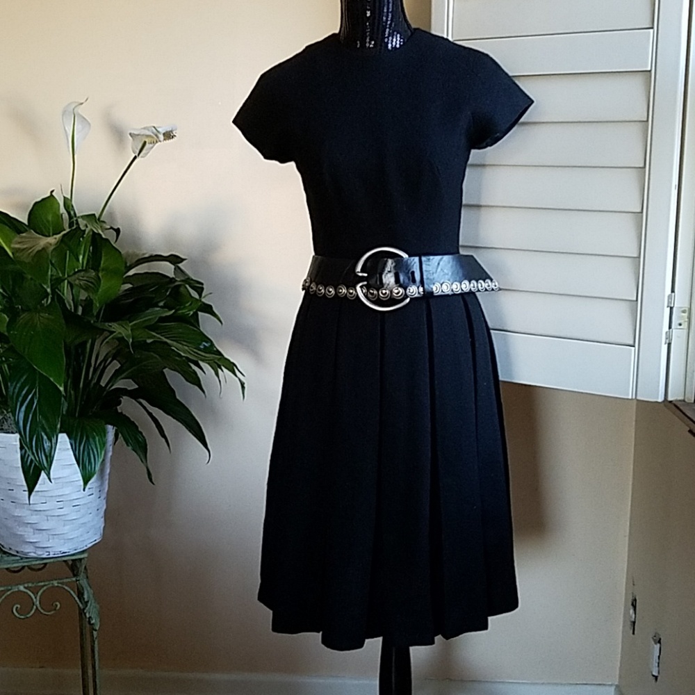 Vintage pleated black dress